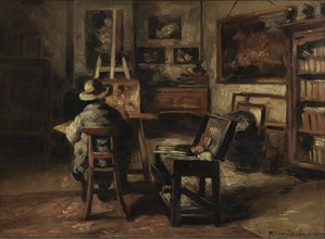 The Studio of Ferdinand De Braekeleer I, Father of the Painter, 1873-1885. Creator: Henri Jean Augustin de Braekeleer.