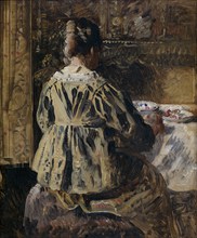 The Meal or Woman Seen from the Back, 1881-1885. Creator: Henri Jean Augustin de Braekeleer.