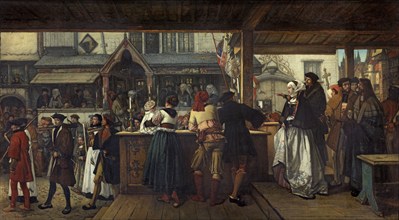 Albrecht Dürer Visiting Antwerp in 1520, 1855. Creator: Jan August Hendrik Leys.