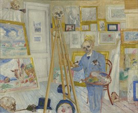 The Skeleton Painter, 1896. Creator: James Ensor.