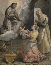 Saint Didacus Brings the Stillborn Girl to Life, c1560-1600. Creator: Martin de Vos.