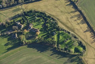 The Hills, the earthwork remains of a castle, homestead moat and church, Bedfordshire, 2022. Creator: Damian Grady.