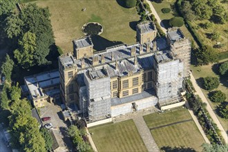 Hardwick Hall under scaffolding, Derbyshire, 2022. Creator: Emma Trevarthen.