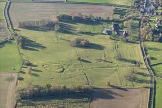 Medieval moated site, ridge and furrow and other earthworks, Etton, East Riding of Yorkshire, 2023. Creator: Robyn Andrews.