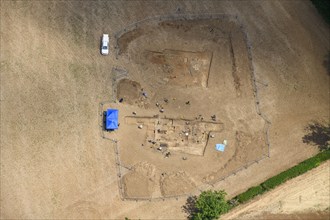 Excavation of Roman villa complex, Rutland, East Midlands, 2022. Creator: Damian Grady.