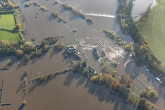 Flooding on the River Ouse at Naburn Lock, York, 2023. Creator: Robyn Andrews.