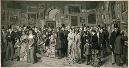 Private View, Royal Academy, 1881, (2 February 1885). Creator: Unknown.