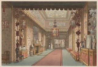 The Corridor, Royal Pavilion, Brighton, c.1820 [as designed by John Nash], 2 April 1820. Creator: Augustus Charles Pugin.