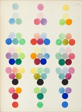 Coloured Plate representing sections at right angles with the tertiary cross axes, 1868. Creator: William Benson.