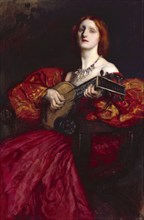 A Lute Player, 1899. Creator: Edwin Austin Abbey.