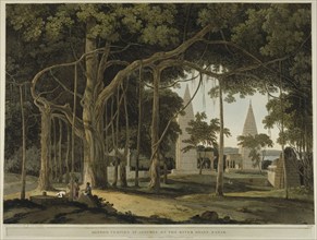 Hindoo Temples at Agouree, on the River Soane, Bahar, September 1796. Creator: Thomas Daniell.