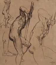 Sketches of a standing male nude, (c1800?). Creator: Thomas Stothard.