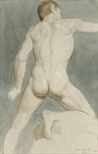 Standing male nude viewed from the back, (c1800?). Creator: Thomas Stothard.