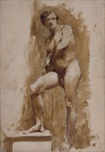 Standing male nude, c1850. Creator: Unknown.