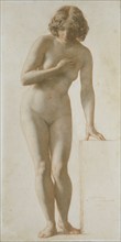 Standing female nude, 26 June, 1858. Creator: William Mulready.