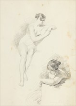 Two studies of a female nude, by February, 1841. Creator: Charles Robert Leslie.