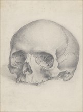 A human skull viewed from the front, for Cheselden's `Osteographia', by 1733. Creator: Gerard Vandergucht.