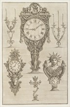 Designs for clocks and candleholders, 1769.  Creator: Giovanni Battista Piranesi.