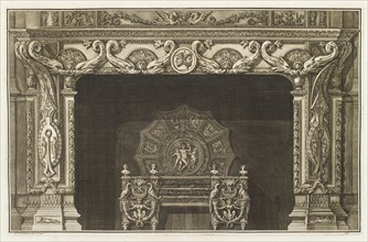 Design for a chimneypiece with foliate ornamentation and medallions, 1769.  Creator: Giovanni Battista Piranesi.