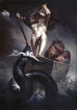 Thor battering the Midgard Serpent, 1790. Creator: Henry Fuseli.