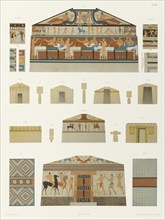 Plans, coupes et détails de tombeaux étrusques et autres, 1846.  Creator: Franz Kellerhoven.