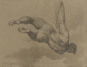 Male nude, after a figure in Michelangelo's 'Last Judgement', 1772. Creator: James Nevay.