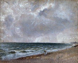 Seascape Study: Brighton Beach looking west, c1824-28. Creator: John Constable.