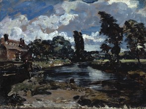 Flatford Mill from a Lock on the Stour, c1811. Creator: John Constable.