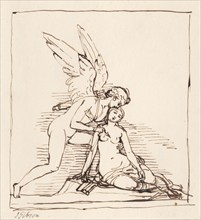 Cupid piercing Psyche with an arrow, c1820s. Creator: John Gibson.