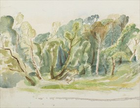 Sketch of a landscape with trees, mid 20th century. Creator: Rodney Burn.