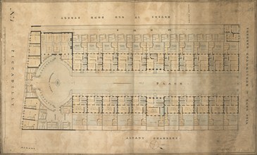 Design for the redevelopment of the Burlington House site, Piccadilly, Westminster, London..., c1811 Creator: Samuel Ware.