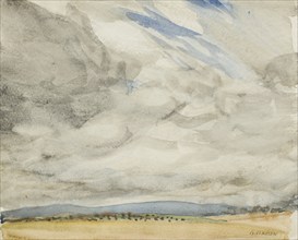 Cloud study with landscape, c1875-1944. Creator: George Clausen.