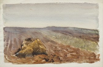 Landscape study of ploughed fields, c1875-1944. Creator: George Clausen.