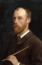 Self-portrait of Sir George Clausen, R.A., 1882. Creator: George Clausen.