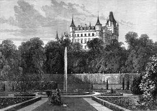 Dunrobin Castle, the seat of the Duke of Sutherland, visited by the Queen, 1872. Creator: William James Palmer.