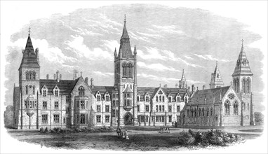 New Charterhouse School buildings at Godalming, 1872. Creator: Unknown.