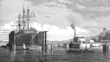 The hydraulic lift graving dock, Bombay Harbour, 1872. Creator: Unknown.