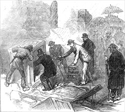 The Great Fire at Boston: opening of safes after the fire, 1872. Creator: Unknown.