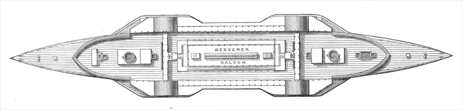 Deck plan of the Bessemer saloon-steamer, 1872. Creator: Unknown.