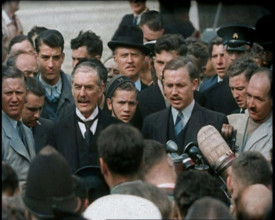 Neville Chamberlain, the British Prime Minister, Speaking to Male Journalists and Members..., 1938. Creator: British Pathe Ltd.