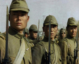 Close up of Male Japanese Soldiers Standing to Attention and Holding Their Bayonets Looking..., 1938 Creator: British Pathe Ltd.