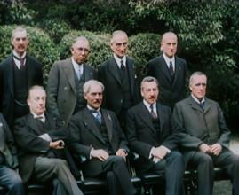 Members of the new National Government Posing for Photographs in the Garden of 10 Downing..., 1931. Creator: British Pathe Ltd.