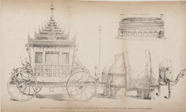 Burmese Imperial State Carriage and Throne, 1825. Creator: Unknown.