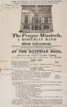 The Prague Minstrels, a Bohemian Band of Wind Instruments, at the Egyptian Hall Piccadilly, 1830. Creator: Unknown.