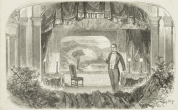 Mr. W. S. Woodin's Entertainment, "The Olio of Oddities" - Scene, "The Lakes", 1856.  Creator: Unknown.