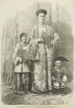 The Chinese Giant, Chang, with his Wife and Attendant Dwarf, 1865. Creator: Unknown.