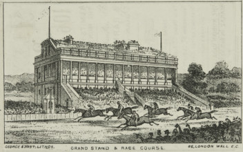 The Grand Stand and Race Course at Alexandra Palace, 19th century. Creator: George & Hast.