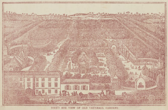 Bird's Eye View of Old Vauxhall Gardens, 1888. Creator: Unknown.