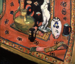 'Figurine and Vases on Oriental Carpet (En rouge de Venise)', 1908.  Creator: Henri Matisse.