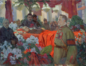 'Lenin's Funeral Ceremony', 1924.  Creator: Ivan Goryushkin-Sorokopudov.